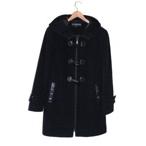 LYSE SPENARD Wool Cashmere Hooded Toggle Coat in Black (XS)